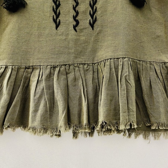 Zara trf Collection Olive Green Embroidered PomPom Jacket Women's XS EUC - Picture 4 of 6